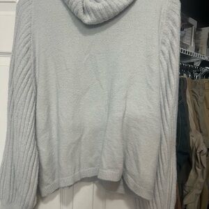 Express Light Gray Cowl Neck Sweater